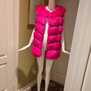 Vibrant Pink Faux Fur Vest